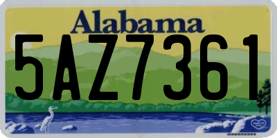 AL license plate 5AZ7361