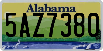 AL license plate 5AZ7380