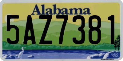 AL license plate 5AZ7381