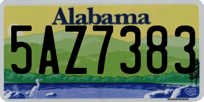 AL license plate 5AZ7383