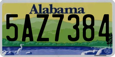 AL license plate 5AZ7384