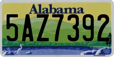 AL license plate 5AZ7392