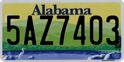AL license plate 5AZ7403