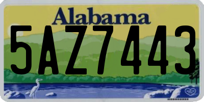 AL license plate 5AZ7443