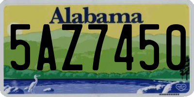 AL license plate 5AZ7450