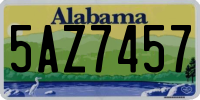 AL license plate 5AZ7457