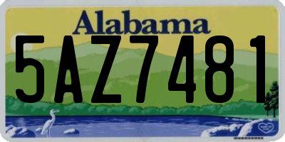 AL license plate 5AZ7481