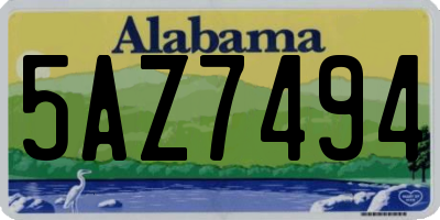 AL license plate 5AZ7494