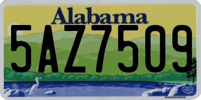 AL license plate 5AZ7509