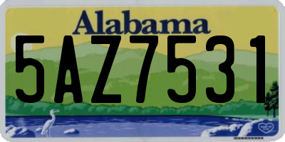 AL license plate 5AZ7531