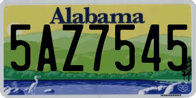 AL license plate 5AZ7545
