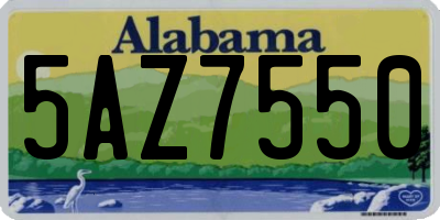 AL license plate 5AZ7550