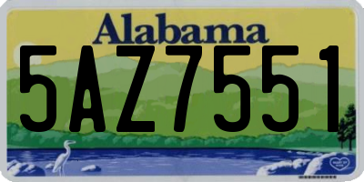 AL license plate 5AZ7551