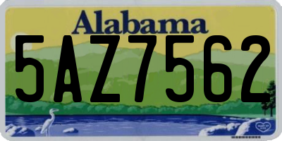 AL license plate 5AZ7562