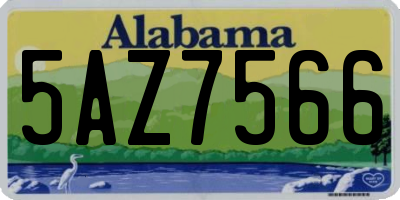 AL license plate 5AZ7566