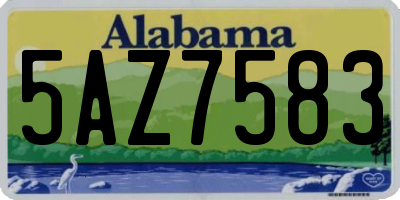 AL license plate 5AZ7583