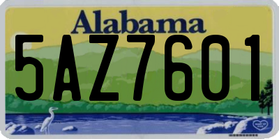 AL license plate 5AZ7601