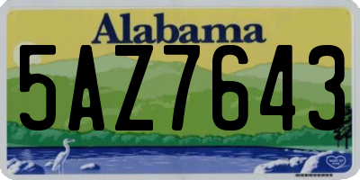 AL license plate 5AZ7643