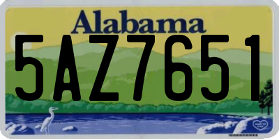 AL license plate 5AZ7651