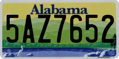 AL license plate 5AZ7652