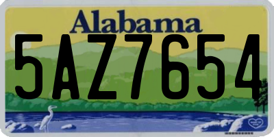 AL license plate 5AZ7654