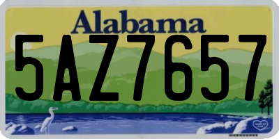 AL license plate 5AZ7657