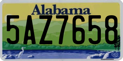 AL license plate 5AZ7658