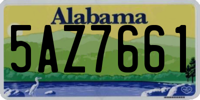 AL license plate 5AZ7661