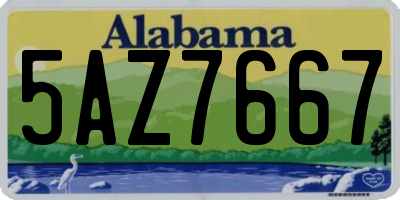 AL license plate 5AZ7667