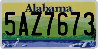 AL license plate 5AZ7673