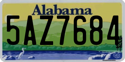 AL license plate 5AZ7684