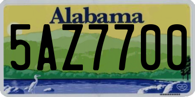 AL license plate 5AZ7700