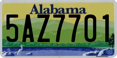 AL license plate 5AZ7701