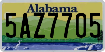 AL license plate 5AZ7705