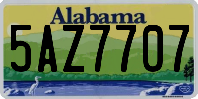 AL license plate 5AZ7707