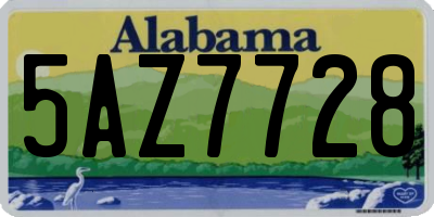 AL license plate 5AZ7728