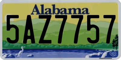 AL license plate 5AZ7757