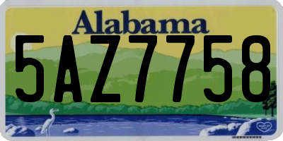AL license plate 5AZ7758