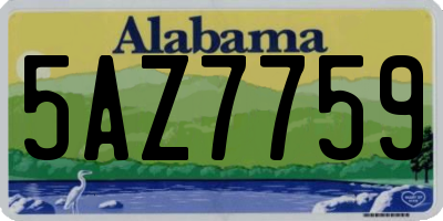 AL license plate 5AZ7759