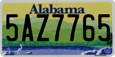 AL license plate 5AZ7765