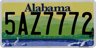 AL license plate 5AZ7772