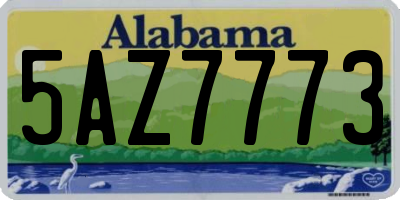 AL license plate 5AZ7773