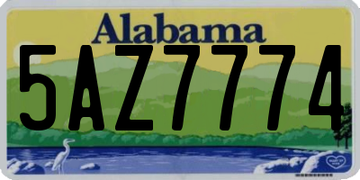 AL license plate 5AZ7774