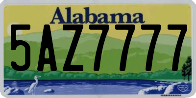 AL license plate 5AZ7777