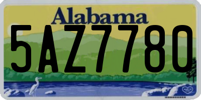 AL license plate 5AZ7780