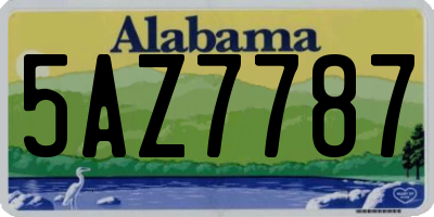 AL license plate 5AZ7787