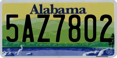 AL license plate 5AZ7802