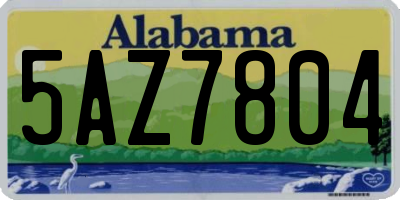 AL license plate 5AZ7804