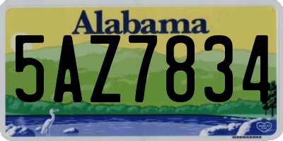 AL license plate 5AZ7834
