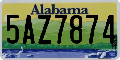 AL license plate 5AZ7874